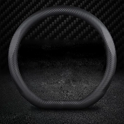 parts, Steering wheel cover - d-shaped-matte-carbon-fiber-38cm