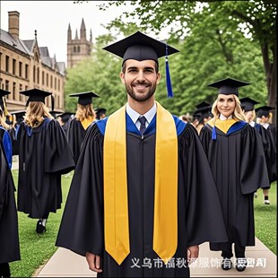 跨境外贸定制亚马逊欧美学士毕业学士服披肩绶带色丁高端定制-阿里巴巴