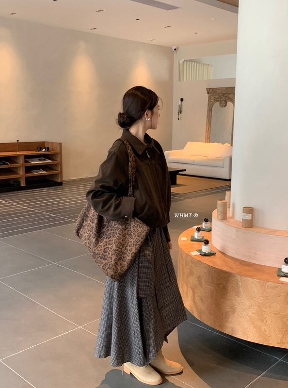 【WOW】韩版设计感不规则格子绑带显瘦半身裙百搭高腰中长款A字裙|undefined