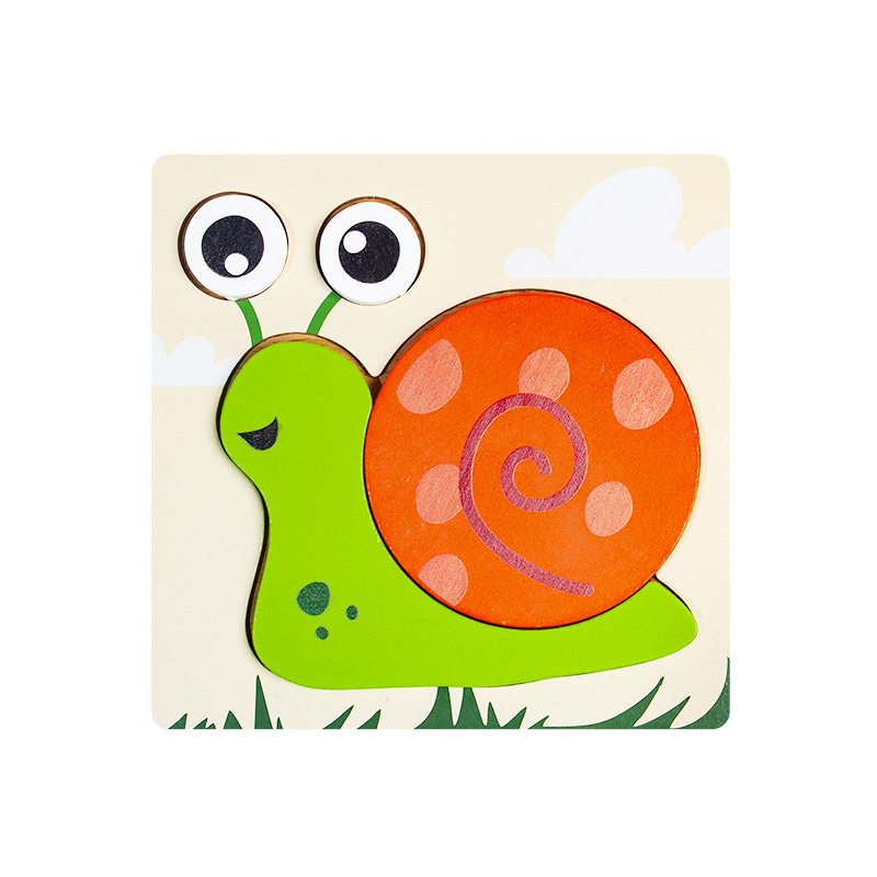 Kindergarten bebé rompecabezas de madera tridimensional juego de rompecabezas 1-3 educación temprana bebés y niños y niñas juguetes