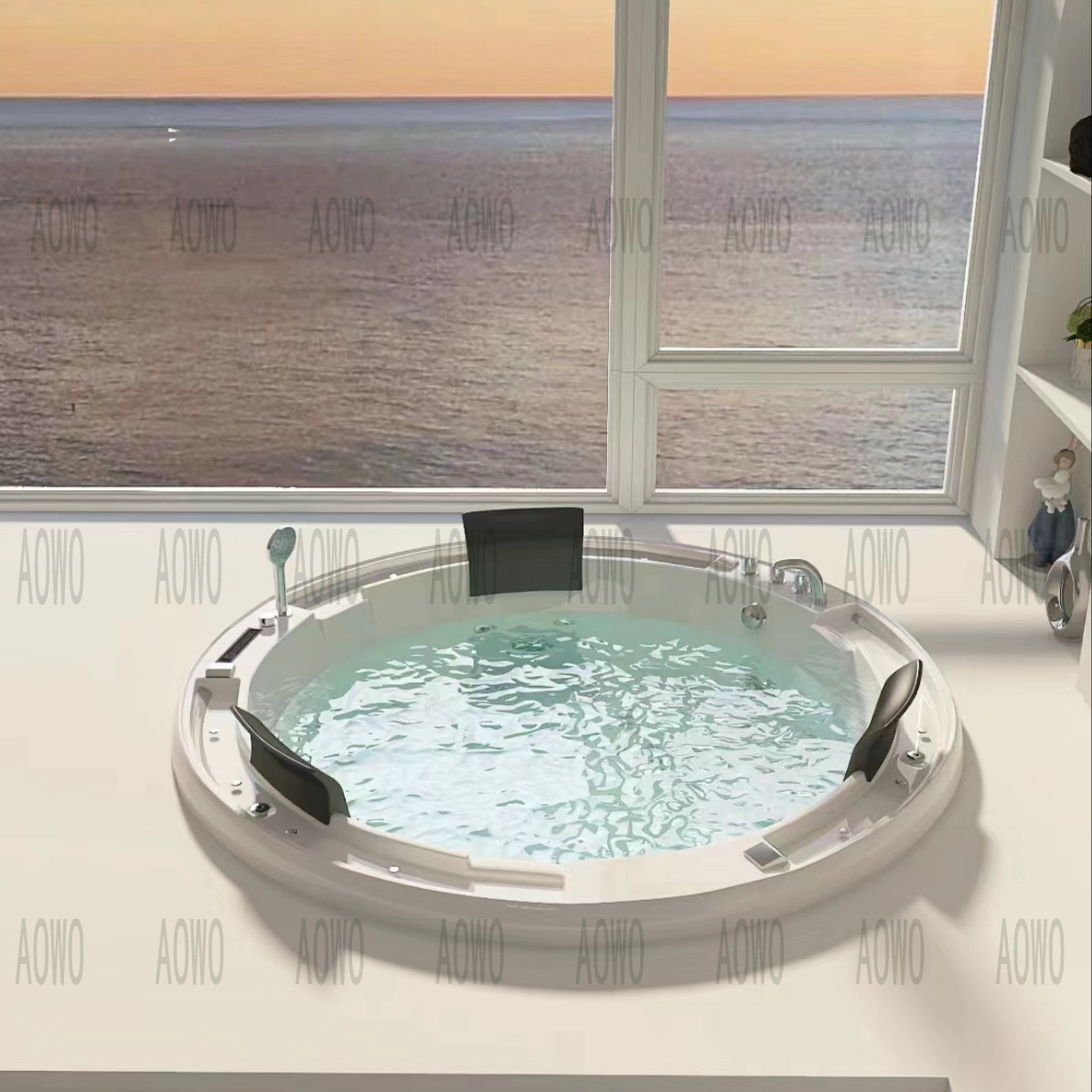 bañera de masaje circular acrílica incrustada interior y exterior villa piscina termostática multipersona tamaño grande