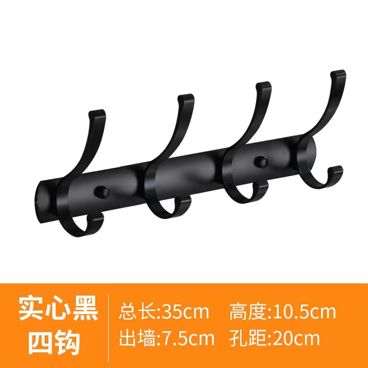 Sólido negro 4 ganchos