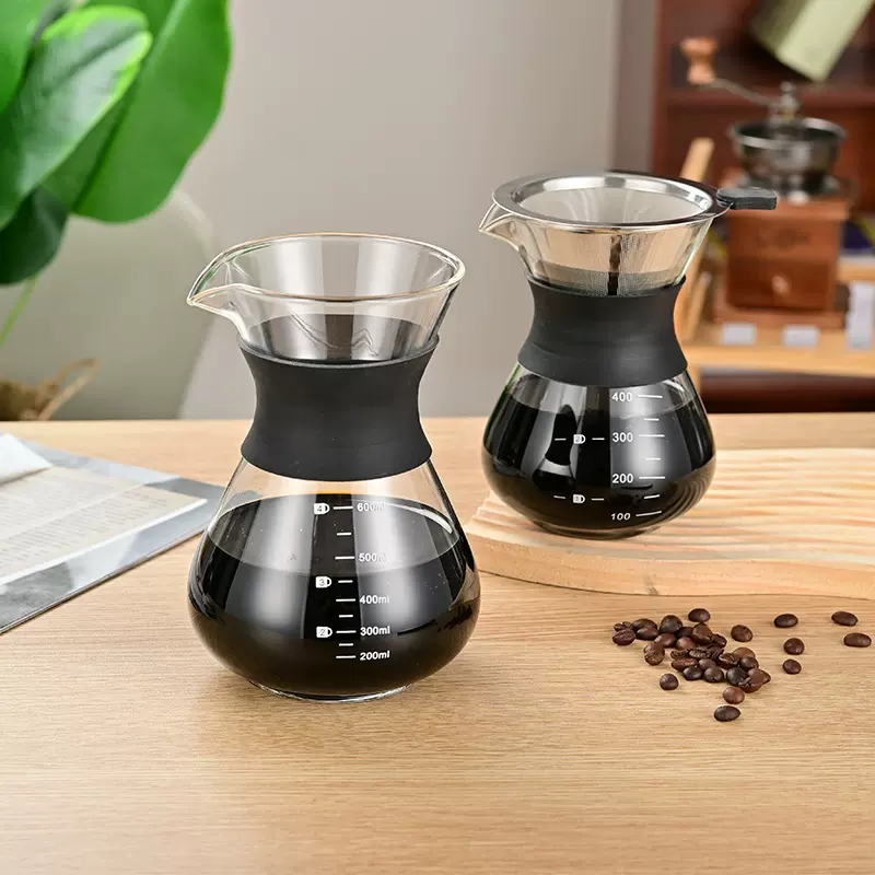 【定制】玻璃手冲咖啡滤杯滴漏壶过滤器带刻度冷萃手冲咖啡分享壶