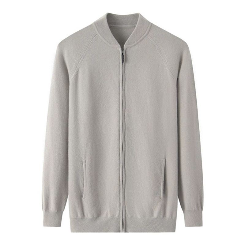 Baseball sweater, knitted cashmere jacket with zipper