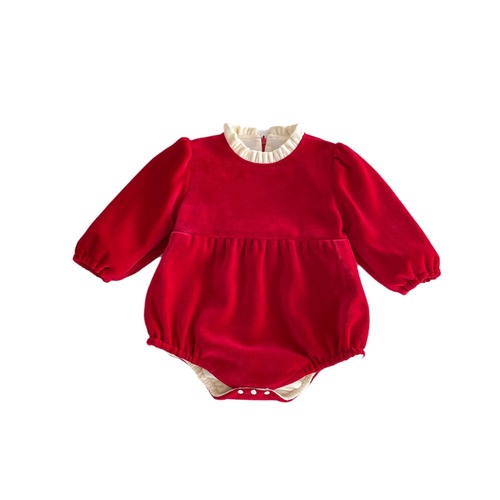 Baby jumpsuit, winter style, sweet and velvet, baby girl's warm full month bag, newborn princess rompers