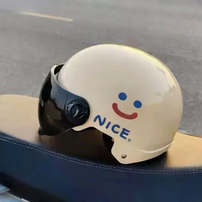 Certified Electric Vehicle Helmet, Motorcycle and Electric Scooter Personalized Sun Protection Cartoon Couple Half Helmet, Unisex Safety Helmet, Smooth Finish
