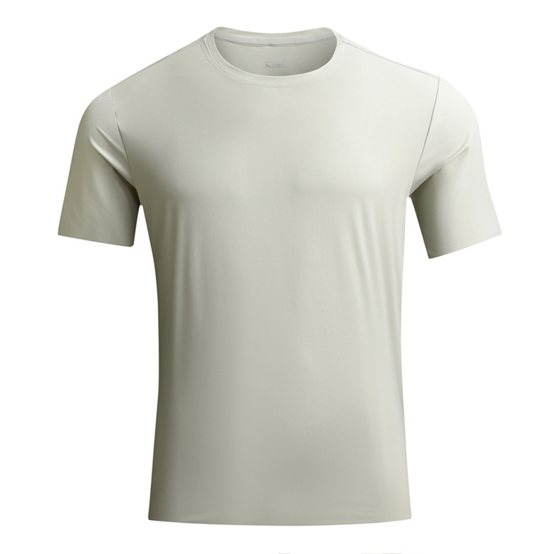 Spring and Summer Outdoor Sports Short-Sleeved Men's and Women's Solid Color Ice-Feel Sun-Protective Quick-Drying T-Shirts with Round Necks, Casual and Versatile Half-Sleeves
