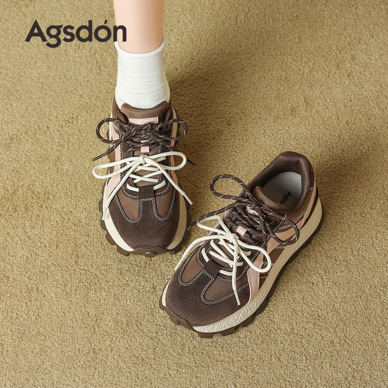 Augu Shi Deng grueso Gump zapatos para mujeres 2025 nuevo otoño retro zapatos de entrenamiento alemán zapatos deportivos casuales suaves ligeros