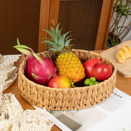 水葫芦草编收纳筐水果收纳篮居家浴室桌面杂物零食玩具储物整理篮