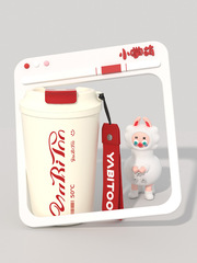 A5L野比兔咖啡杯便攜式女士男保溫杯秋冬隨行杯女生高顏值水杯