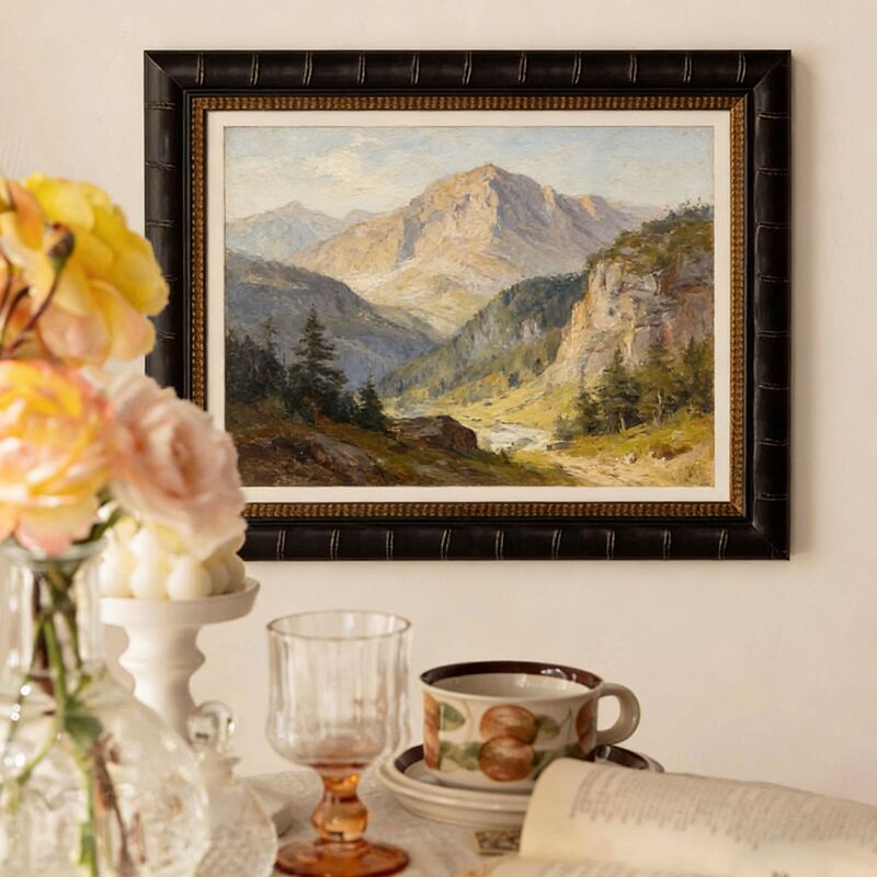 Solid Wood Vintage Oil Painting Decorative Picture Frame, Empty Frame, High-End Tabletop and Wall-Mounted Chinese Painting Frame, Photo Printing Wholesale Frame