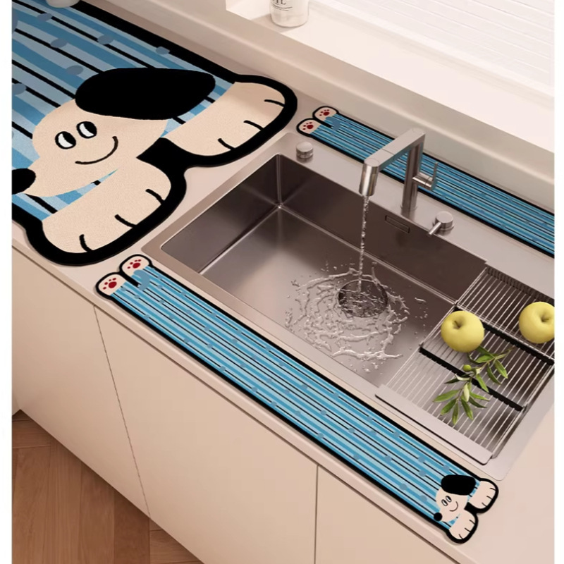 Cartoon Diatomaceous Earth Kitchen Countertop Draining Mat Sink Water Filter Mat Desktop Absorbent Mat Long Strip Splash-Proof Mat Cartoon Diatomaceous Earth Kitchen Countertop Draining Mat Sink Water Filter Mat Desktop Absorbent Mat Long Strip Splash-Proof Mat