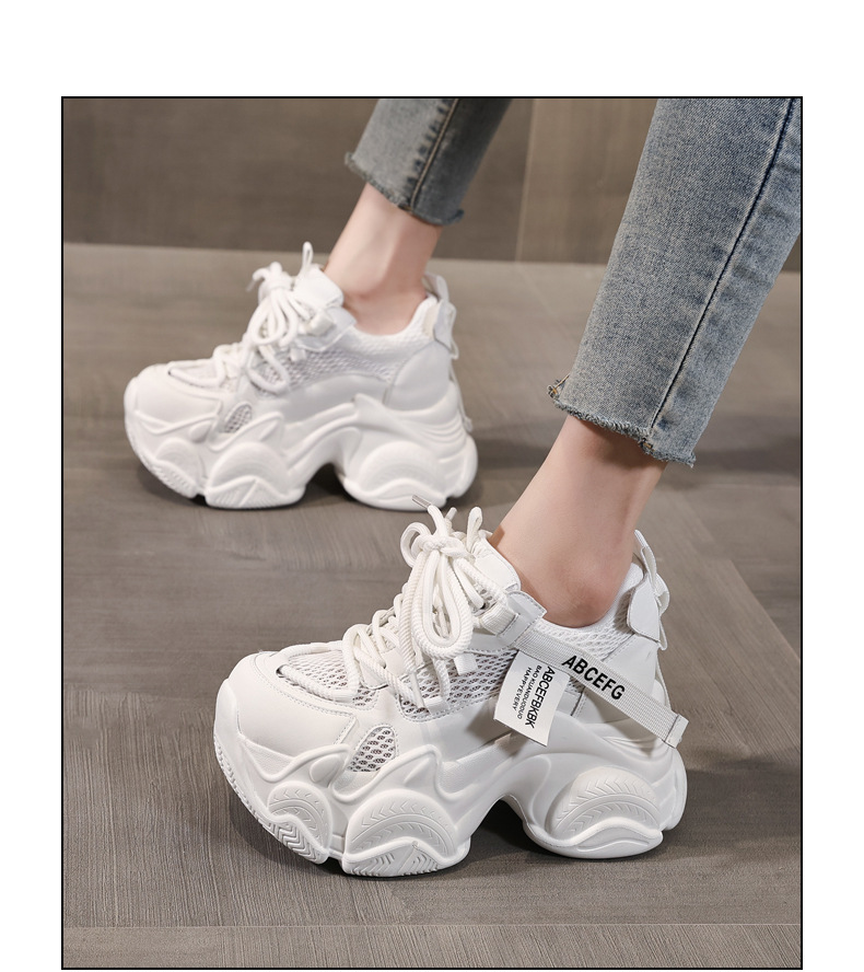 Giày sneaker nữ chunky đế dày phối màu thời trang, đế bánh xốp mềm thoải mái — màu hồng chi tiết 14