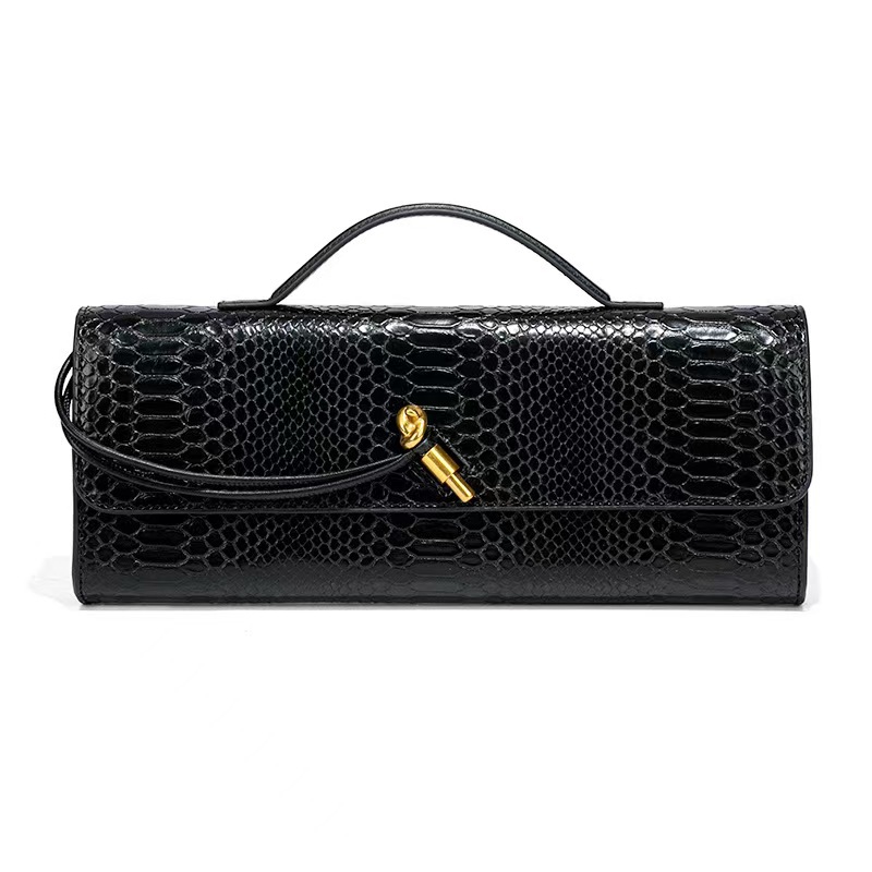 Horizontal Women's Hand-held Dinner Bag, Retro Stone Patterned Chinese Baguette Bag, Organ Versatile, Single Shoulder Slanted_voghion.com