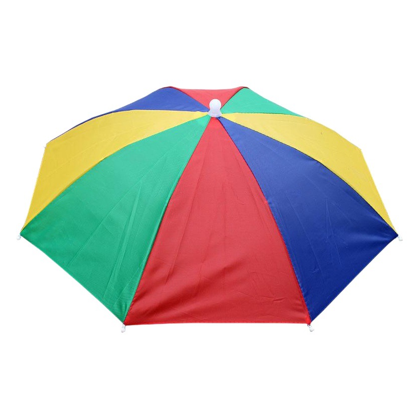 Sombrero paraguas al por mayor 69cm de diámetro cabeza grande con paraguas puesto paraguas tapa Arco Iris publicidad paraguas ligero té recogiendo sombrero paraguas