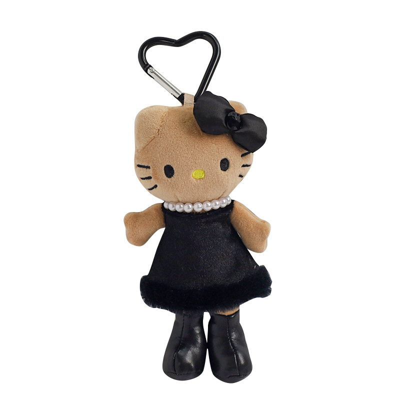 新款hello kitty豹纹长腿名媛风挂件毛绒公仔玩偶包包挂饰钥匙扣|undefined