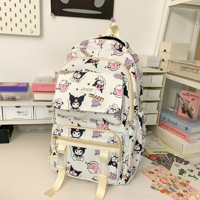 Mochila de estudiantes de moda transfronteriza de gran capacidad, mochila de estudiantes de secundaria y secundaria, nueva mochila de hombro Kulomi