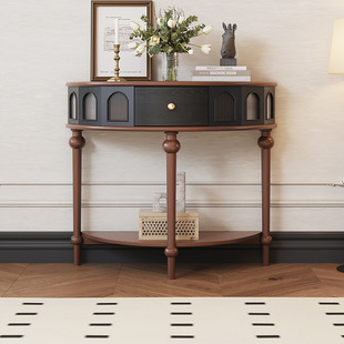 Middle Ancient Entrance Table French Style Entrance Cabinet Vintage Roman Side Cabinet Super Narrow Entrance Corridor Cabinet Solid Wood Black Sideboard