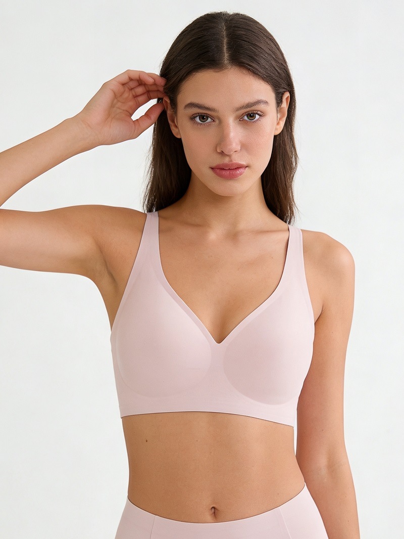 Comfortable Deep V Bra For Women Plus Size Seamless Soft Support_voghion.com