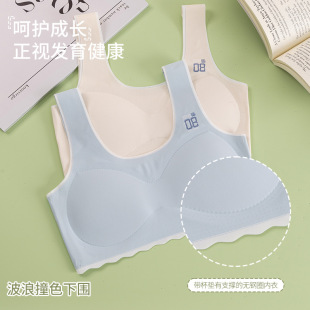 Fixed cup development period small vest tube top 9-18 years old primary school junior high school girls girls underwear girl seamless ice silk