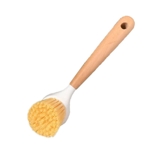 Wooden handle pot washing brush multifunctional long handle kitchen cleaning pot brush non-stick oil pot brush pots and dishes bowl brush