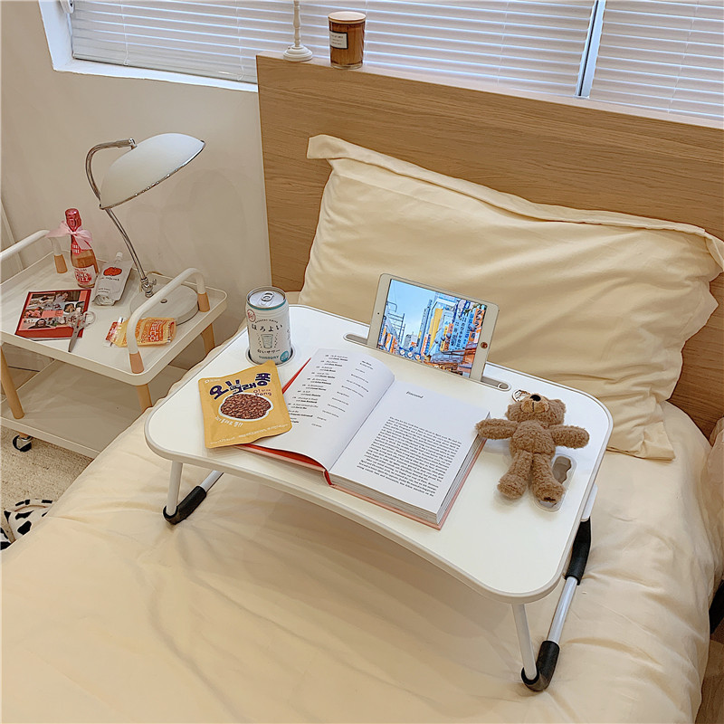 9U*beaUtifUl Little AUnt*ins Bed Foldableable Desk StUdent Dormitory Bedroom Lazy Notebook Small Table