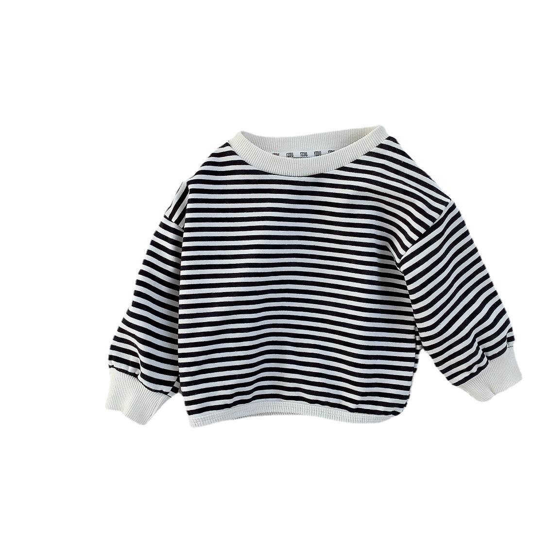 Sudadera para niños, ropa de primavera para bebés, ropa infantil de estilo coreano, camiseta básica para bebés, estilo de principios de primavera, jersey a rayas para niños pequeños. image 5