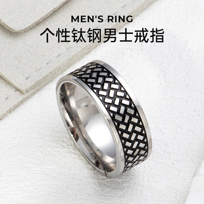 跨境新款男士戒指个性钛钢男戒不锈钢指环批发简约手饰男厂家直销