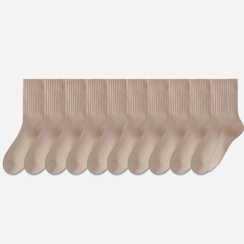 Demi-season breathable knee socks, mid-length, soft knit, versatile colors for everyday wear
