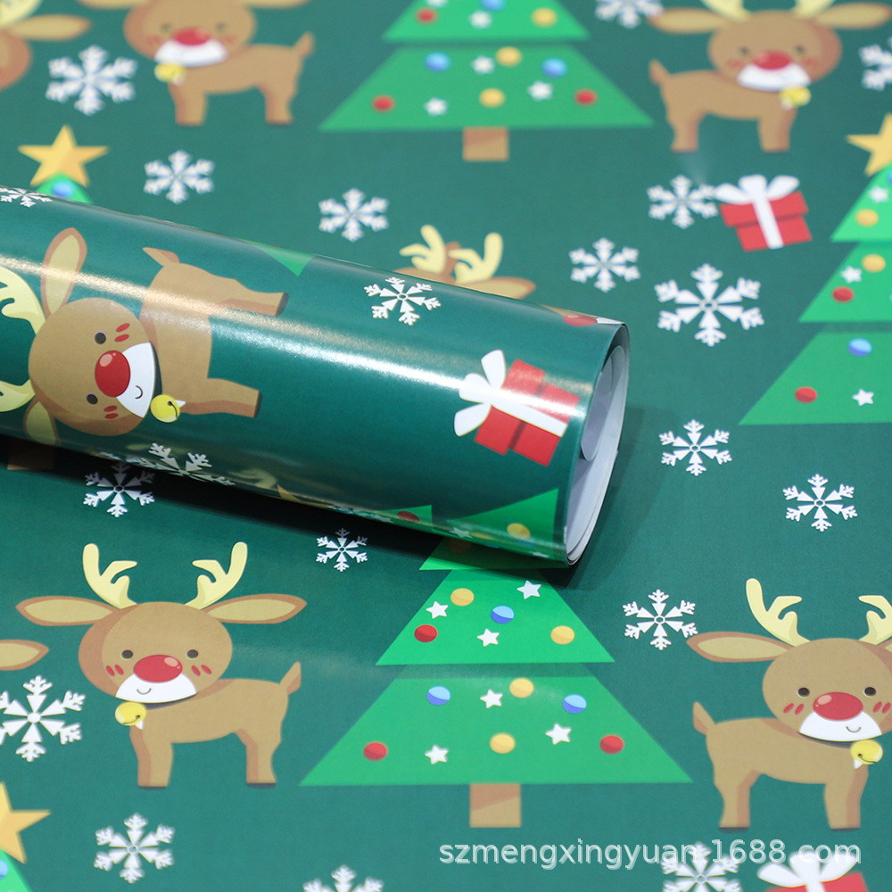 80g nueva decoración de Navidad regalo caja de regalo papel de embalaje DIY papel decorativo cubierta de libro de Corea del Sur papel de color de dibujos animados