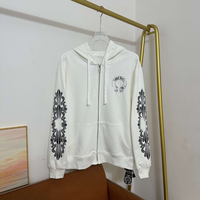 Cross-Border Authentic Version of the Croa Zipper Hoodie with Horseshoe Hood, Autumn and Winter Style, with Sanskrit Print on the Back, Loose Fit