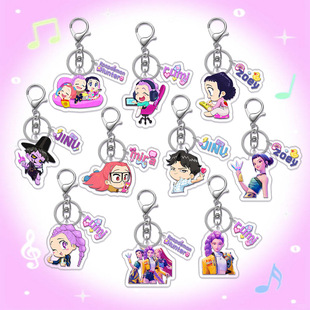 Customized Kpop Hunter Girl Group Peripheral Acrylic Keychain Pendant Student School Bag Cute Decorative Gift