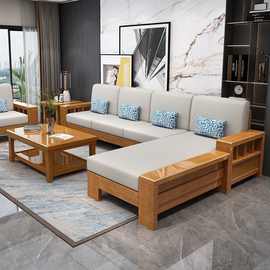 实木沙发组合小户型客厅沙发中式木质家具(配送安装不接受自提)丨