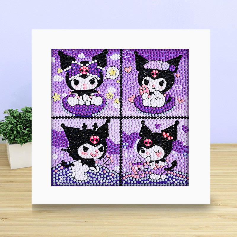 Pintura de diamante DIY con marco de fotos para enviar lleno de diamantes y pintura de diamantes para hacer pintura al óleo de dibujos animados educativos para niños 2024 ladrillo pegajoso y diamantes brillantes