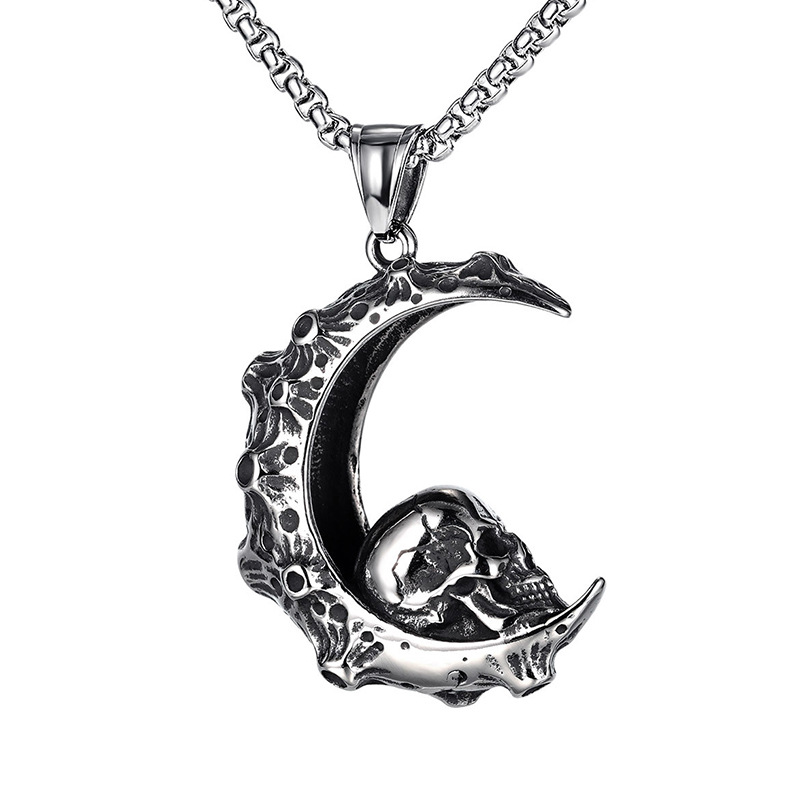 Moon + titanium steel chain