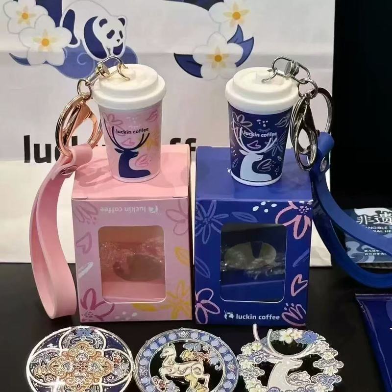 【在庫あり】クリエイティブ オイルフローティング ルイシン アメリカン オレンジ C コーヒーカップ キーホルダー バッグ ペンダント ギフト|undefined