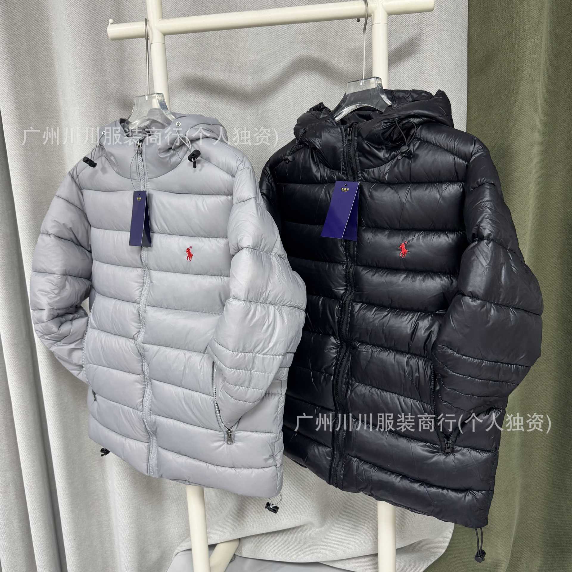 跨境专供战马棉服连帽RL刺绣小标通勤外套冬季2025新款棉袄男女款