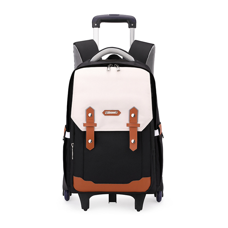 Peces naturales de alto valor de cara tirón mochila de seis ruedas escaleras al por mayor mochila de escolares escolares de secundaria