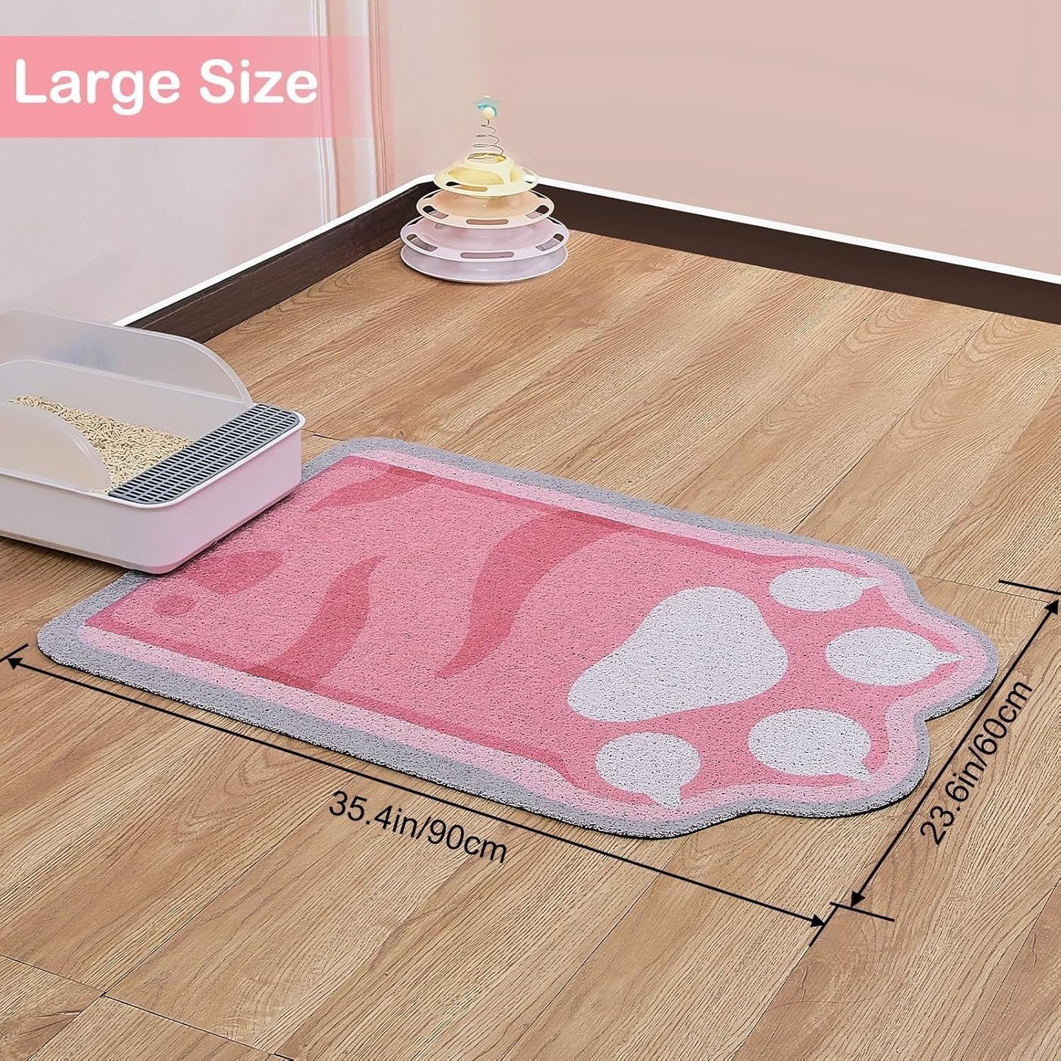 可爱卡通猫爪丝圈宠物垫防脏防滑可随意剪裁易打理猫砂盆宠物地垫