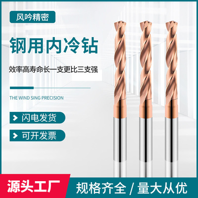 钢用加长内冷钻头 整体硬质合金出水加工中心打孔麻花钻头|ru