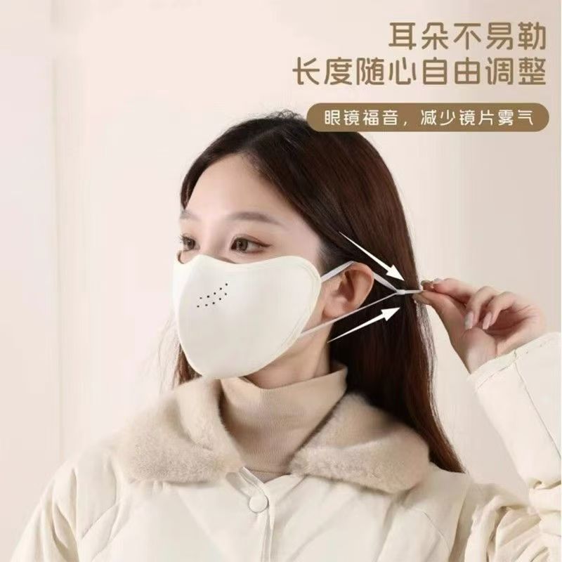 澳绒保暖口罩女高颜值秋冬季防寒防风口罩冬天立体显脸小骑行面罩|undefined