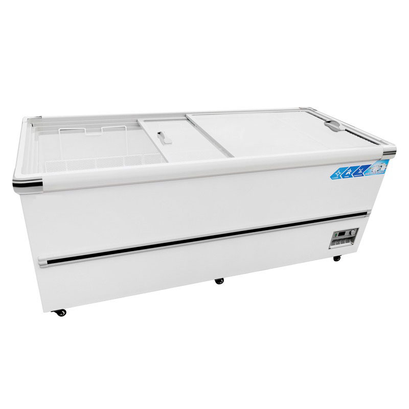 恩典冰柜商用大容量冷柜冷藏展示柜冷藏冷冻两用透明玻璃卧式岛柜