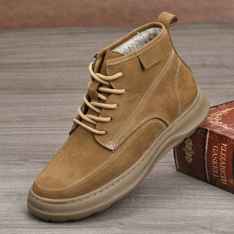 头层牛皮马丁靴英伦复古冬季保暖棉鞋短靴男士真皮厚底中邦男鞋