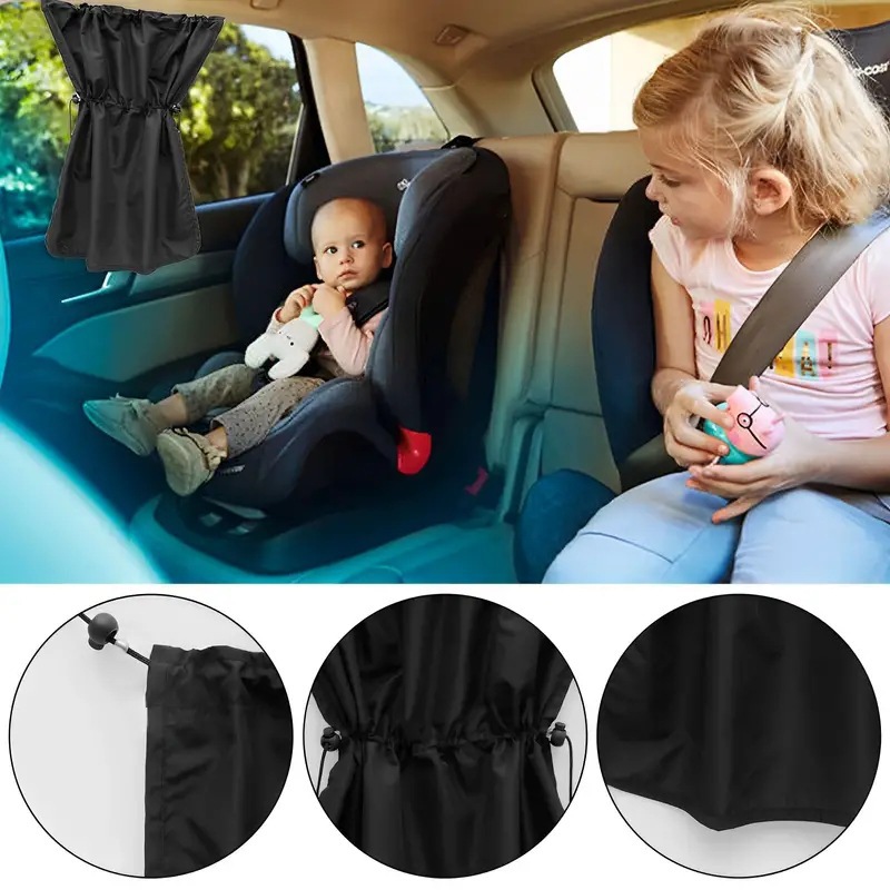 Cross-border Hot Sale Car Sunshade Curtain Side Window Privacy Sun Protection Shading Heat Insulation Sucker Car Curtain Car Interior Heat Insulation Curtain