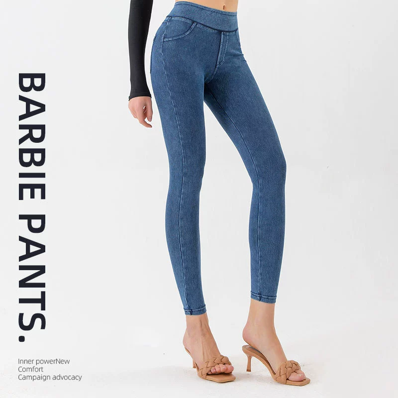 Jeans for yoga, trousers, fitted sports underwear for hips shape correction for leisure, European style, (Cross-border trading), high waist, tight