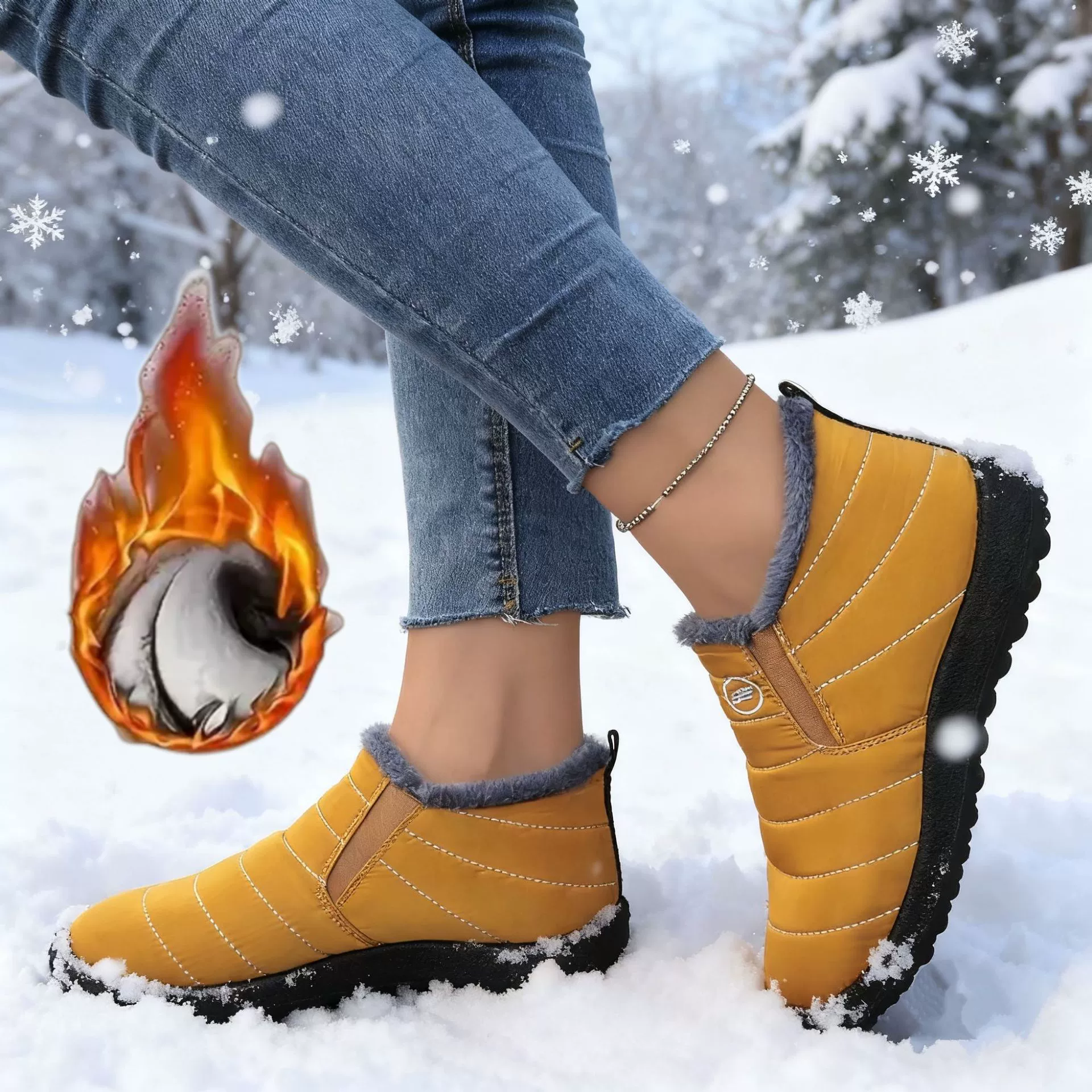 2025 новые кроссовки большого размера из хлопка с флисовой подкладкой и утепленные старые пекинские зимние сапоги, теплая повседневная обувь