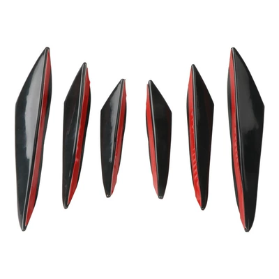 Cross-border automobile general modified air knife carbon fiber grain bumper air knife carbon fiber modified front bumper spoiler (Spoiler) - bright-black