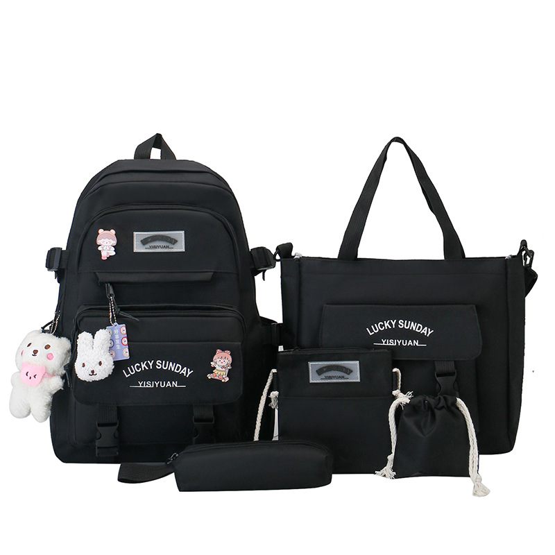 Juego de mochilas escolares Set de 5 piezas de nylon transpirable para estudiantes image 7