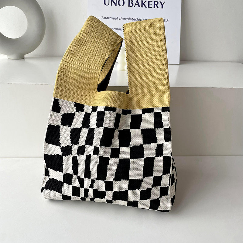 Bolsos, diseño de nicho femenino, bolso de punto personalizado, bolso tejido de un solo hombro de punto de todo fósforo, bolso de mano, bolso de mano