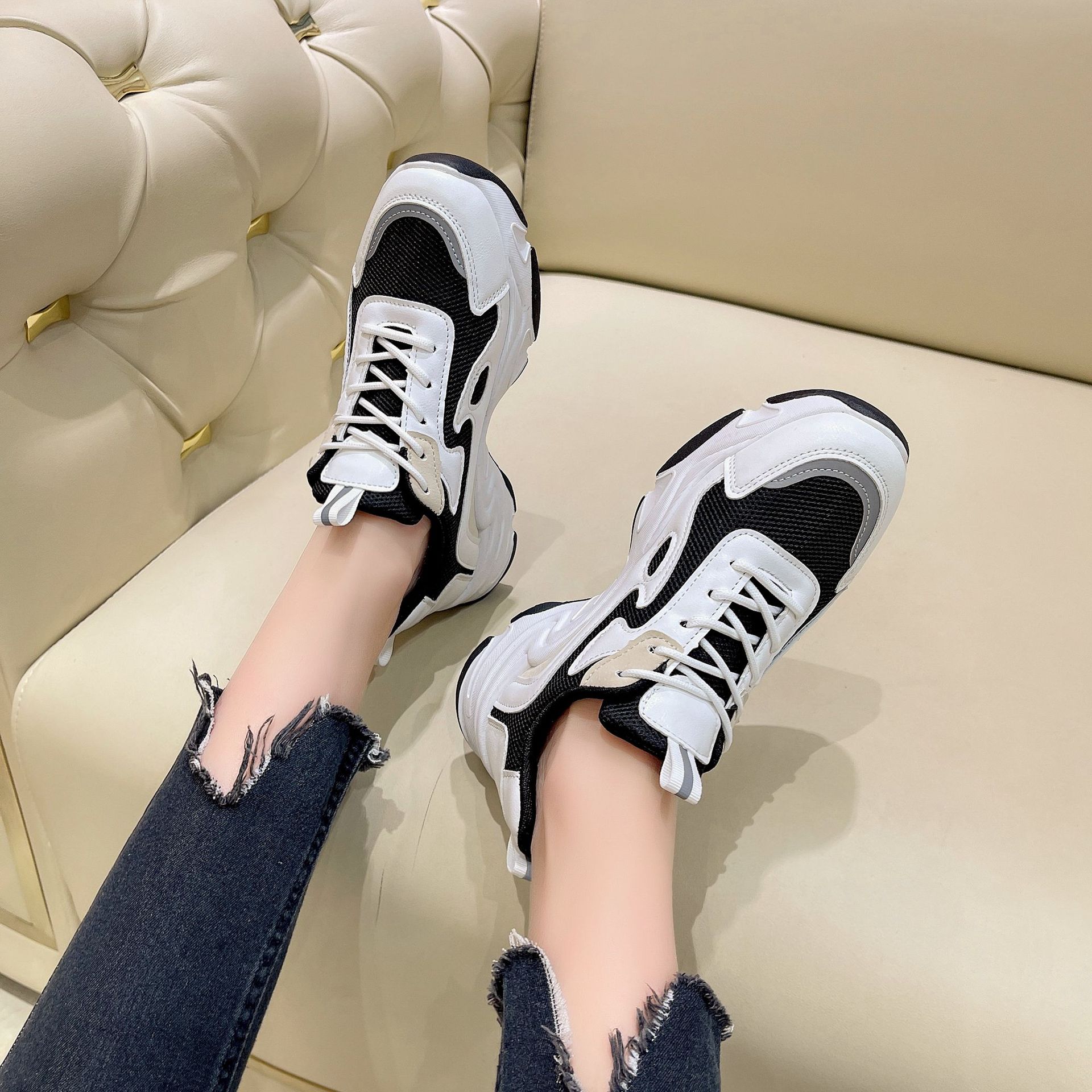 Chaussures de sport pour femmes, baskets de travail en tissu, faciles à nettoyer, Support d'arc, baskets à Absorption des chocs_voghion.com